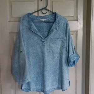 Polka Dot Denim Shirt